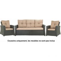 Setgarden - Coussins pour mobilier de jardin extérieur, Coussins pour canapé, coussins pour banc, coussins de balançoire, Coussins de chaise, Beige