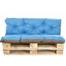 Setgarden - Coussins palettes 120x80 Assise et Dossier 120x50cm,coussins de canapé de jardin Bleu, coussins de palette, coussin palette exterieur
