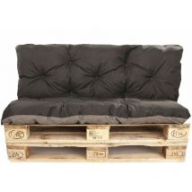 Setgarden - Coussins palettes 120x80 Assise et Dossier 120x50cm,coussins de canapé de jardin Noir, coussins de palette, coussin palette exterieur