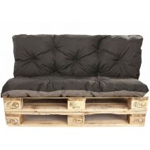 Setgarden - Coussins pour palettes exterieur, Assise 120 x 80 et Dossier 120 x 60cm, coussins canapé / coussin palette Noir