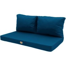 Deco Arts - Coussins pour salon de jardin déhoussable 100x50cm Bleu pétrole