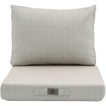 Coussins pour salon de jardin déhoussable 60x60cm Beige chiné turquoise