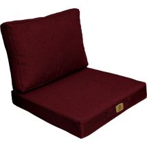 Deco Arts - Coussins pour fauteuil effet lin déhoussable 50x50cm prune