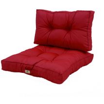 Deco Arts - Coussins pour salon de jardin capitonné 50x50cm rouge