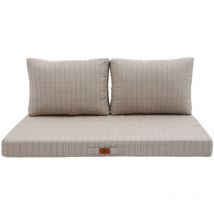 Deco Arts - Coussins pour salon de jardin déhoussable 120x60cm Beige chiné noir