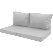 Deco Arts - Coussins pour salon de jardin déhoussable 120x60cm Gris galet