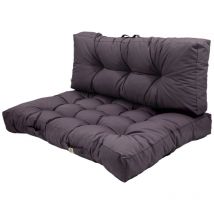 Deco Arts - Lot coussins extérieur pour palette gris carbone 120x80 Imperméables Anti-UV decoarts