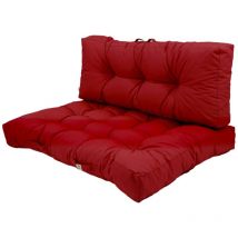 Deco Arts - Lot coussins extérieur pour palette rouge piment 120x80 Imperméables Anti-UV decoarts