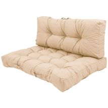 Lot coussins extérieur pour palette beige 120x80 Imperméables Anti-UV DECOARTS