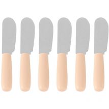 Couteau à beurre 6 pièces en acier inoxydable avec manche en plastique et silicone pour ustensiles de cuisine (manche en plastique)