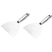 Couteau à mastic en acier inoxydable, couteau de nettoyage des vitres de sol de hotte de cuisine, 2 pièces