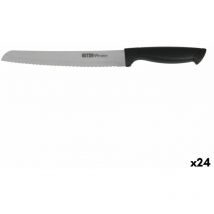 Couteau à pain Quttin noir noir argenté 24 pièces 20 cm