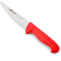 Couteau De Boucherie Arcos Couleur - Prof 294622 Acier Inoxydable Nitrum Et Mango Lame Ergonomique En Polypropylène Rouge Et Lame De 16 Cm, Vitrine.