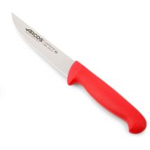 Couteau de cuisine Arcos 2900 - Prof 290422 en acier inoxydable Nitrum et mango Polypropylène rouge ergonomique avec lame de 13 cm, vitrine.