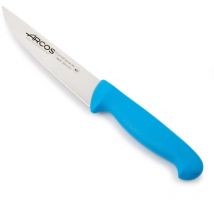 Couteau de cuisine Arcos 2900 - Prof 290523 en acier inoxydable Nitrum et mango Polypropylène bleu ergonomique avec lame de 13 cm, vitrine.