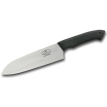 Couteau de cuisine Fallkniven K2 White Whale en acier VG10 laminé et lame de 17.5 cm, modèle Santoku avec poignée Thermorun.