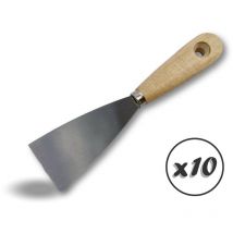 Couteau à enduire en acier poli Spatule grattoir - Quantité x10 - Largeur 50 mm