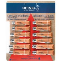 Assortiment 12 couteaux Opinel lame acier carbone avec bague de sécurité