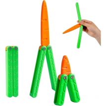 Fei Yu - Couteau papillon Fidget Toy, couteau papillon à gravité imprimé en 3D, jouet carotte, couteau à gravité en plastique Edc Fidget Toys,