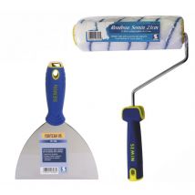 Couteau us à enduire Semin 15 cm et un rouleau pour application d'enduit ou de peinture Semin 23 cm