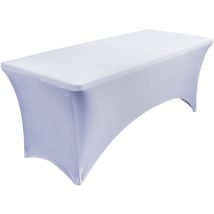 Serbia - Couvercle blanc de table pliante 6ft (183 76 76cm) housse de table élastique mariage extérieur célébration de mariage rectangulaire nappe