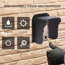 Couvercle de pluie de porte-barreaux, sonnette extérieure Boîte solaire, couvercle de pluie à douille en métal, durable, couvercle de douille noir
