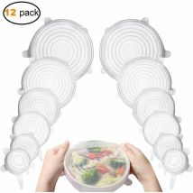 Thsinde - Couvercles de bol de stockage des aliments en Silicone, couvercles de bol transparents réutilisables, scellés au micro-ondes, 6 paquets