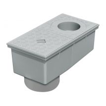Regard de descente 165 x 320 mm pour eaux pluviales sortie 100/125 mm - Gris
