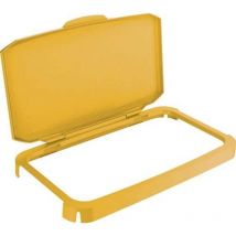 Couvercle rabattable pp jaune l510xP285mm adapté aux poubelles de 60 l compatible avec produits alimentaires