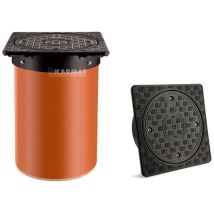 Couvercle télescopique noir 365 x 365 mm – Jardin piscine – Débit max – Karmat