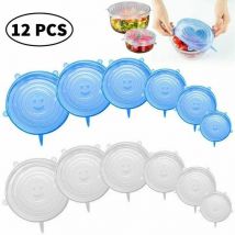 Couvercles en silicone extensibles, 12 couvercles en silicone de tailles différentes Couvercles extensibles en silicone avec lfgb, couvercle