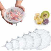 Kueatily - Couvercles Extensibles en SiliCône, couvercles de Joint réutilisables durables et Extensibles de 6 Tailles, récipient Extensible