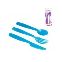 Couverts bébé pz.3 – Polypropylène – Couteaux de cuisine – Matière de la lame, Type d'ustensile, Matière du manche, Quantité par pack – Cosmoplast