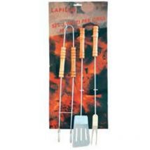 Couverts pour barbecue pc. 3 Manche Bois Lapillus 00646