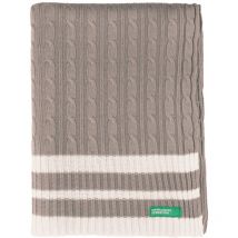 Couverture 140X190CM 200GSM 100% coton tricot beige tevere - Benetton