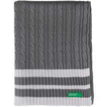 Couverture 140X190CM 200GSM 100% coton tricot gris foncé tevere - Benetton
