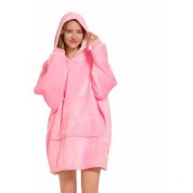 Couverture á capuche Pull Plaid Oversize Unisexe rose