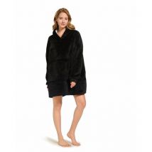 Couverture á capuche Pull Plaid Oversize Unisexe noir