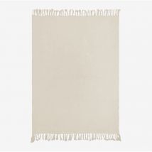 Couverture à carreaux en mousseline de coton (185x125 cm) Eloi Sklum Beige Crème