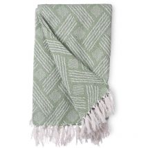 Couverture à franges mova 100% coton, 125 x 150 cm