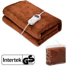 Couverture chauffante 180 x 130 cm - 10 niveaux de température chaleur lit confort doux polaire