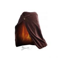 Couverture chauffante USB, châle chauffant en polaire thermique et genouillères pour la maison et le bureau (marron)