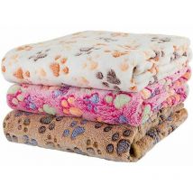 Couverture Chien/Chat Douce, 3pcs Doux Chaud Animal Molleton Couverture lit Mat Couverture Coussin Chien,Couverture Douce Imperméable Voiture pour