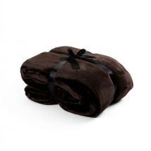 Couverture confortable de vie 220x240cm couverture en flanelle couvre-lit xxl marron