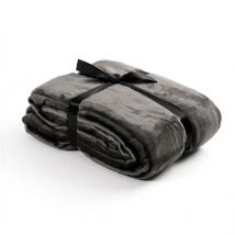 Couverture confortable de vie 220x240cm couverture en flanelle couvre-lit xxl graphit