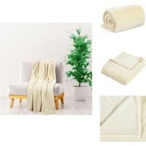 Couverture crème 150x200 cm polyester - Couverture Chaude - Couverture Douce - Couverture Polaire - Couverture Crème - Couverture Polyester