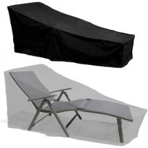 Alovez - Couverture de Bain de Soleil Housse de Chaise Longue extérieur Imperméable, 210 75 80/40cm Noir