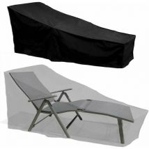 Lucky-88 - Couverture de Bain de Soleil Housse de Chaise Longue extérieur Imperméable, 210 x 75 x 80/40cm Noir