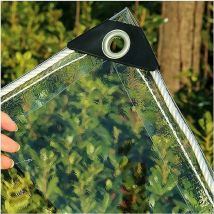 Couverture de feuille de toit de terrasse de pergola - Transparente avec œillets - pvc durable 360g/m² - Bâche industrielle - Imperméable 0.35mm