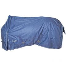 140 cm, Bleu marine: Couverture de paddock imperméable avec intérieur en polaire sans rembourrage